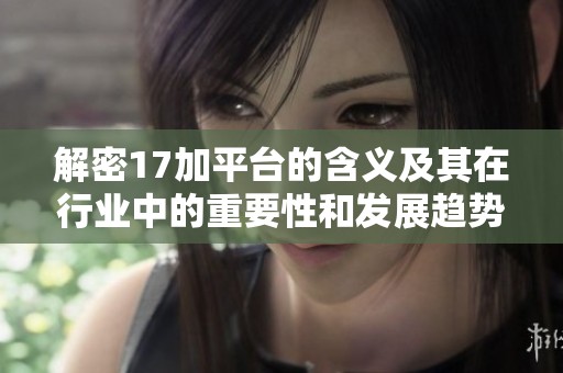 解密17加平台的含义及其在行业中的重要性和发展趋势