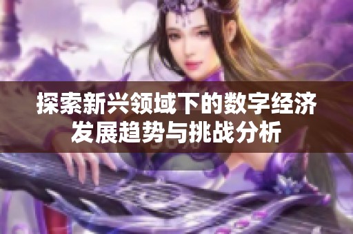 探索新兴领域下的数字经济发展趋势与挑战分析