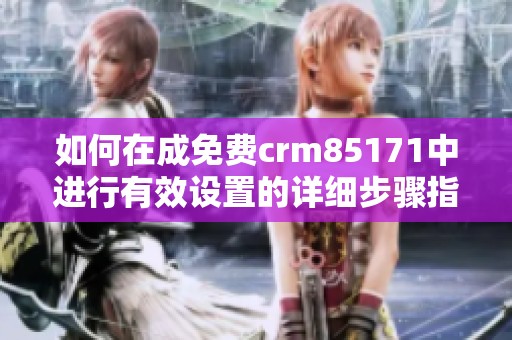 如何在成免费crm85171中进行有效设置的详细步骤指南