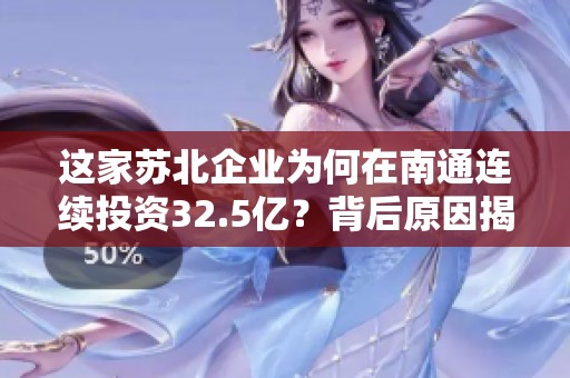这家苏北企业为何在南通连续投资32.5亿？背后原因揭秘