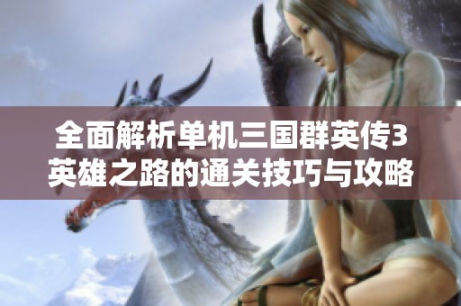 全面解析单机三国群英传3英雄之路的通关技巧与攻略分享