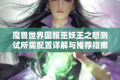 魔兽世界国服巫妖王之怒测试所需配置详解与推荐指南
