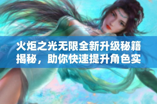 火炬之光无限全新升级秘籍揭秘，助你快速提升角色实力