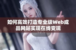 如何高效打造专业级Web成品网站实现在线变现