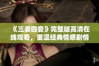 《三妻四妾》完整版高清在线观看，重温经典情感剧情