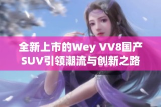 全新上市的Wey VV8国产SUV引领潮流与创新之路