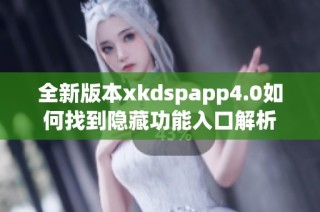 全新版本xkdspapp4.0如何找到隐藏功能入口解析