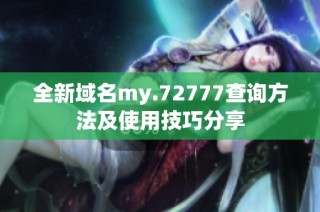 全新域名my.72777查询方法及使用技巧分享