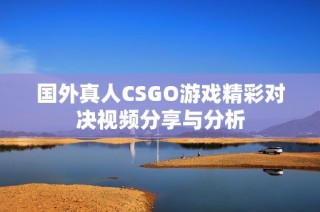 国外真人CSGO游戏精彩对决视频分享与分析