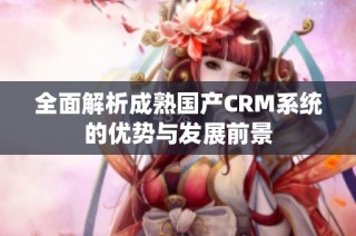 全面解析成熟国产CRM系统的优势与发展前景