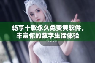 畅享十款永久免费黄软件，丰富你的数字生活体验