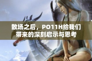 散场之后，PO11H给我们带来的深刻启示与思考