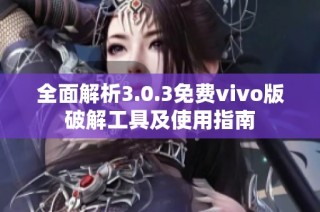 全面解析3.0.3免费vivo版破解工具及使用指南