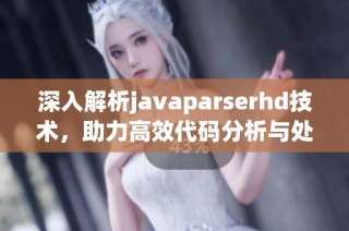 深入解析javaparserhd技术，助力高效代码分析与处理